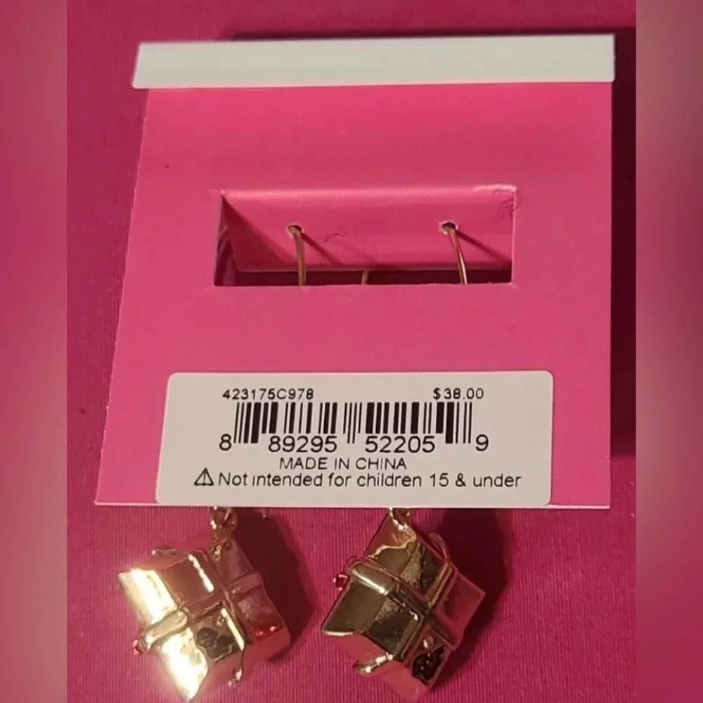 BETSEY JOHNSON SET Christmas Holiday Bows Necklace & Matching Earrings NEW NWT